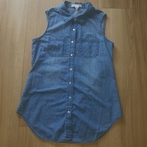 Jean button top